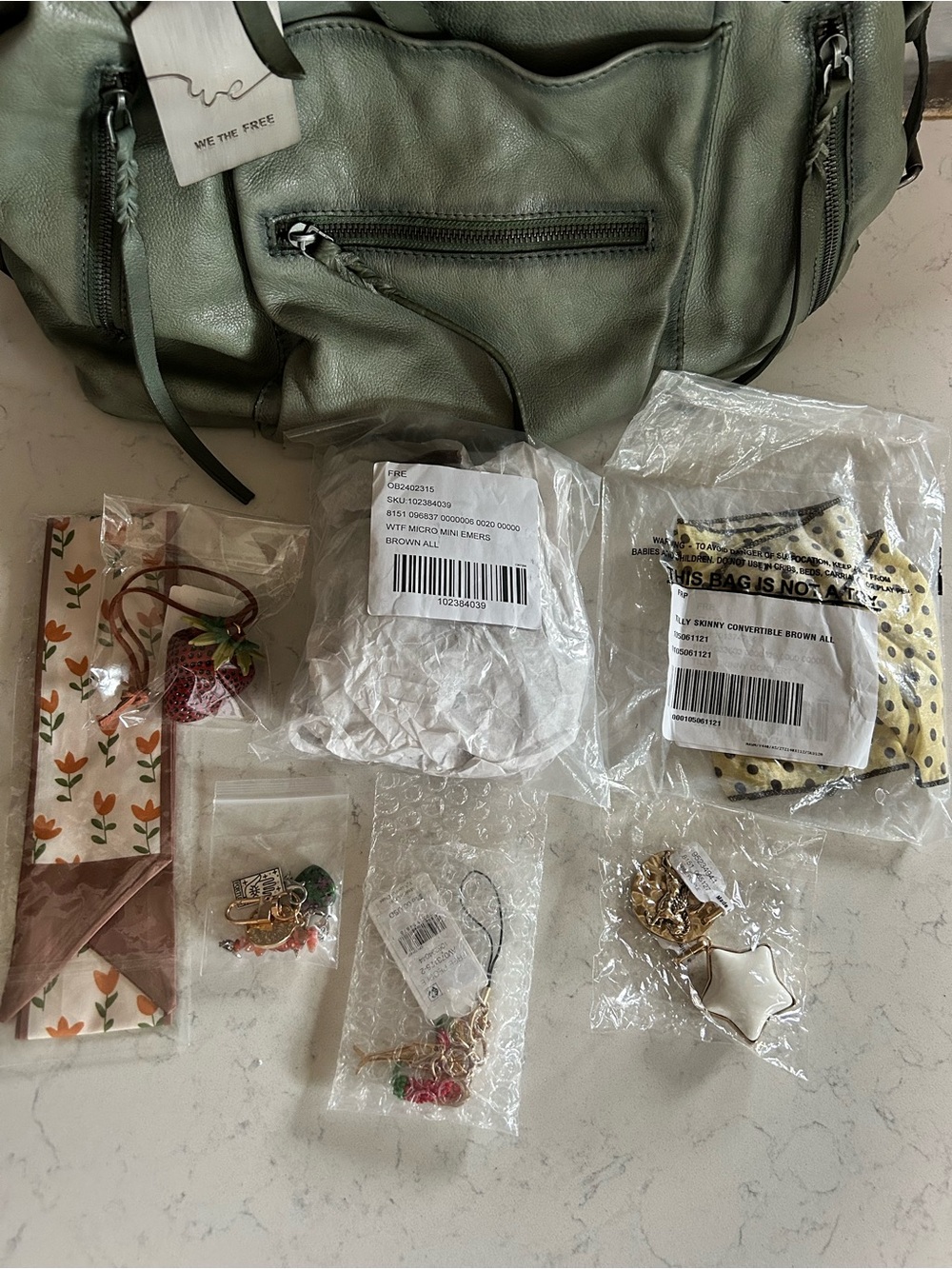 We The Free Emerson Tote-Secret Sage-Micro Emerson, Scarves, All Charms Included - Picture 2 of 16